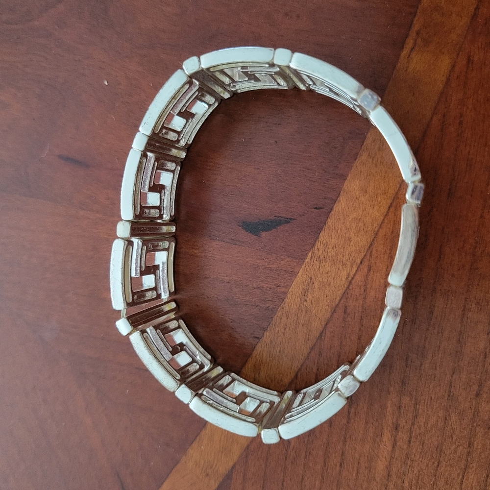 Geometric Stretch Silver Bracelet - image 2